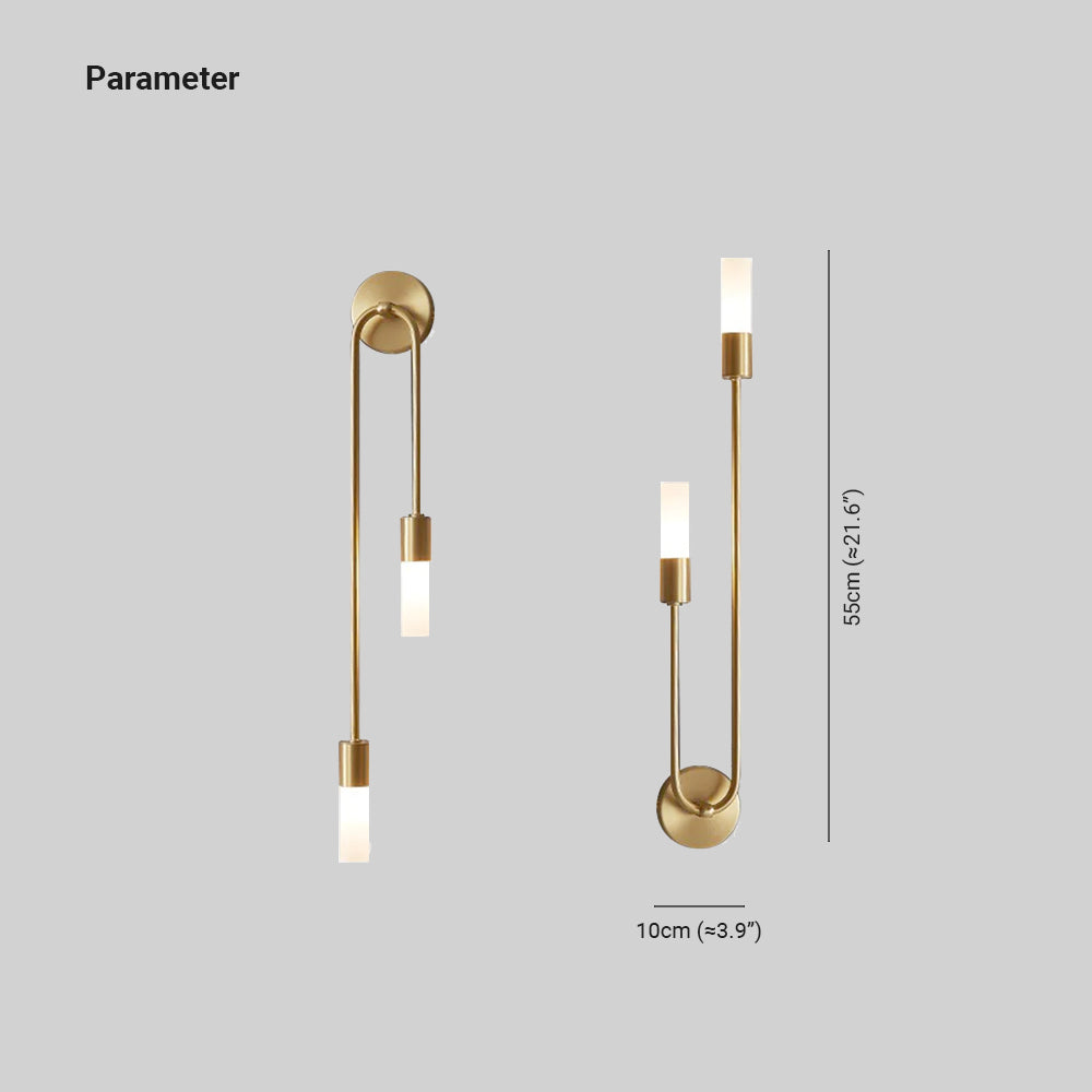 Meza Design Gebogen LED Wandlampen Goud Acryl Metaal Slaapkamer