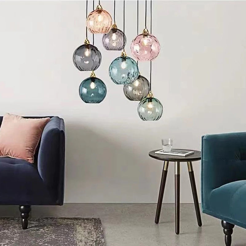 Hailie Modern Waterrimpeling Cluster 3 Hoofd Hanglampen Glas Woonkamer