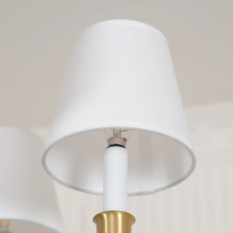 Valerio Vintage Luxe Metaal Stof Kroonluchter Lampenkap Woonkamer Eetkamer