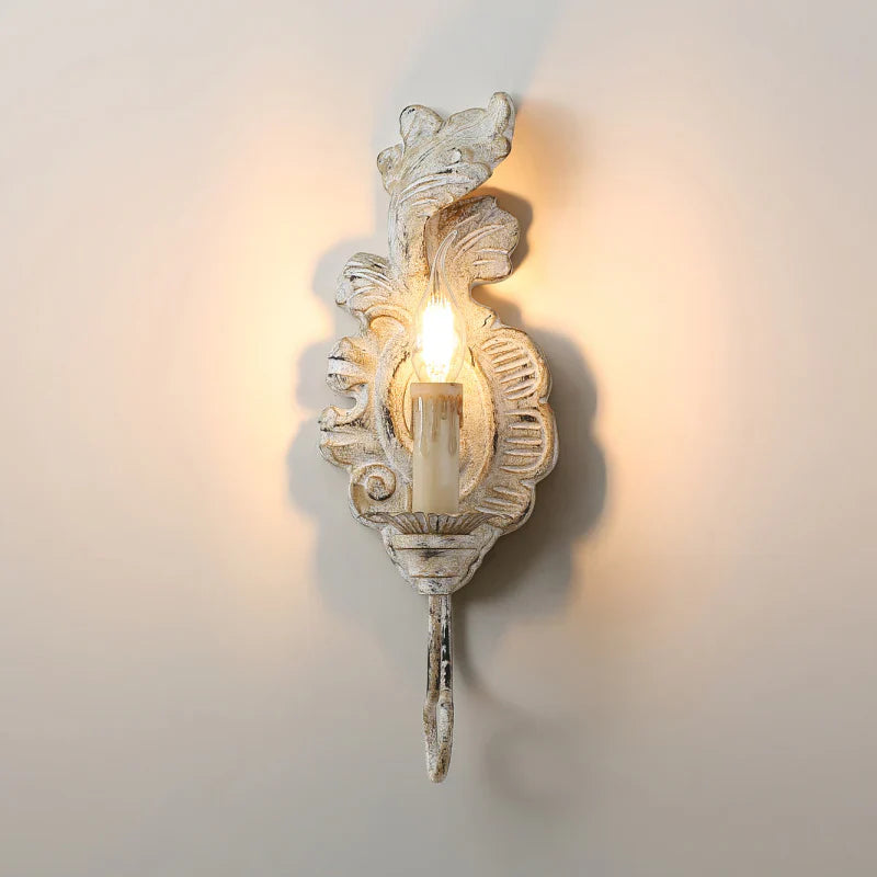 Valerio Vintage Metaal Hout Oud Wit Grijs Goud Wandlamp Eetkamer