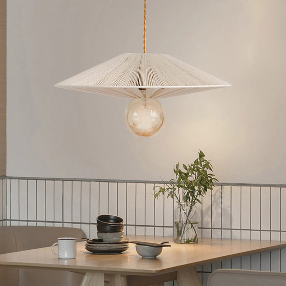 Ritta Kristallen LED Metaal/Twine Hanglamp Houten Eetkamer