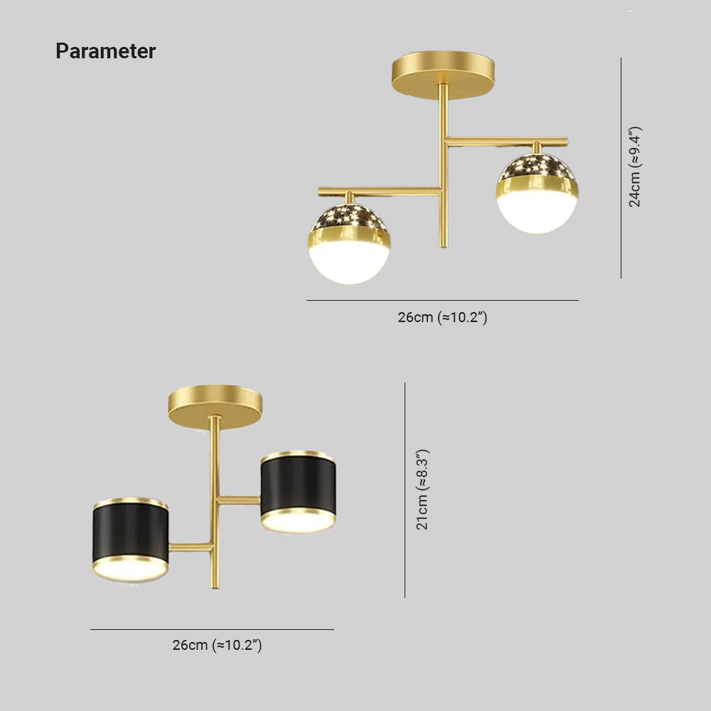 Madina Vintage Ronde LED Hanglampen Gouden Zwart Metaal Slaapkamer