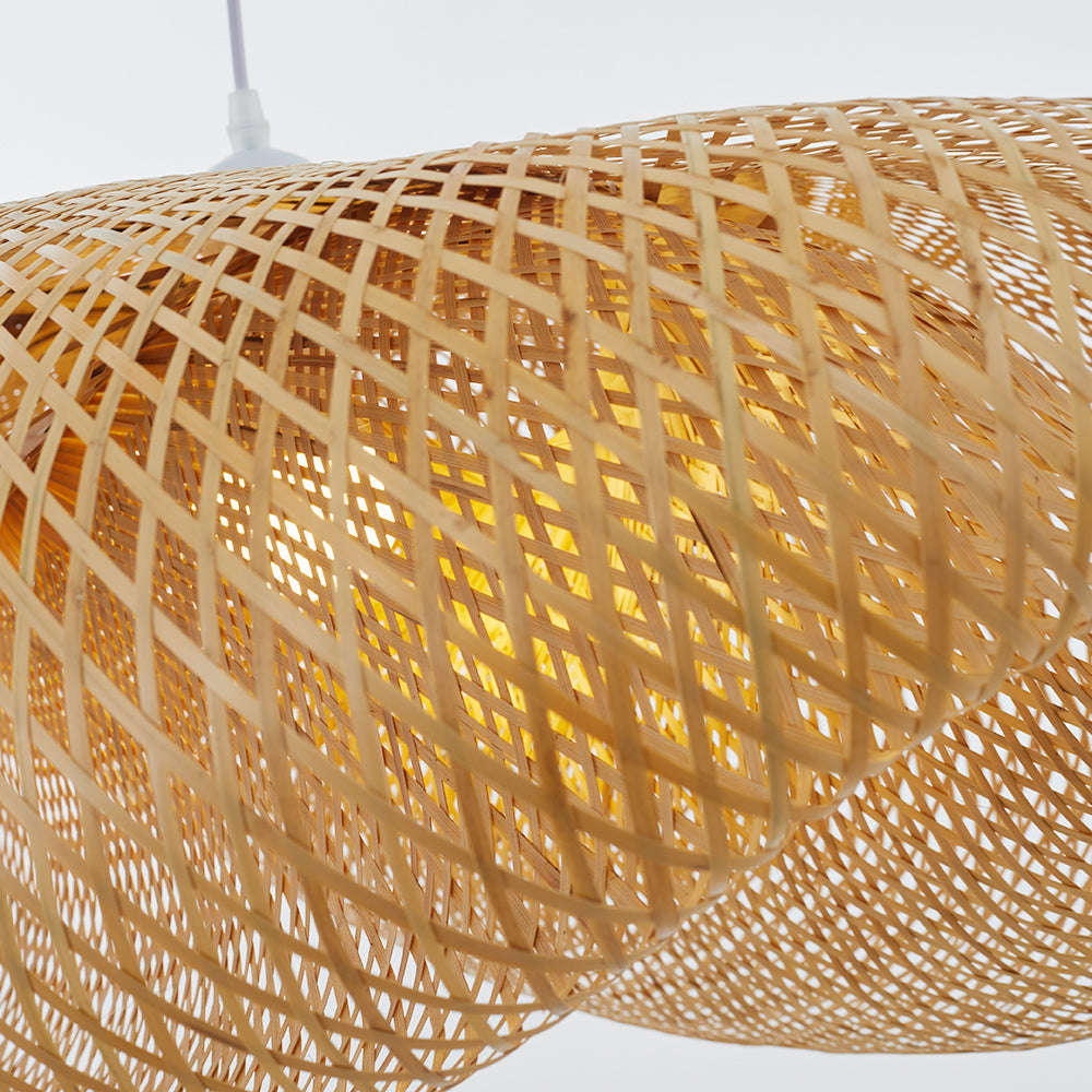Muto Design LED Hanglamp Bollen Bamboe Slaapkamer/Woonkamer/Eetkamer