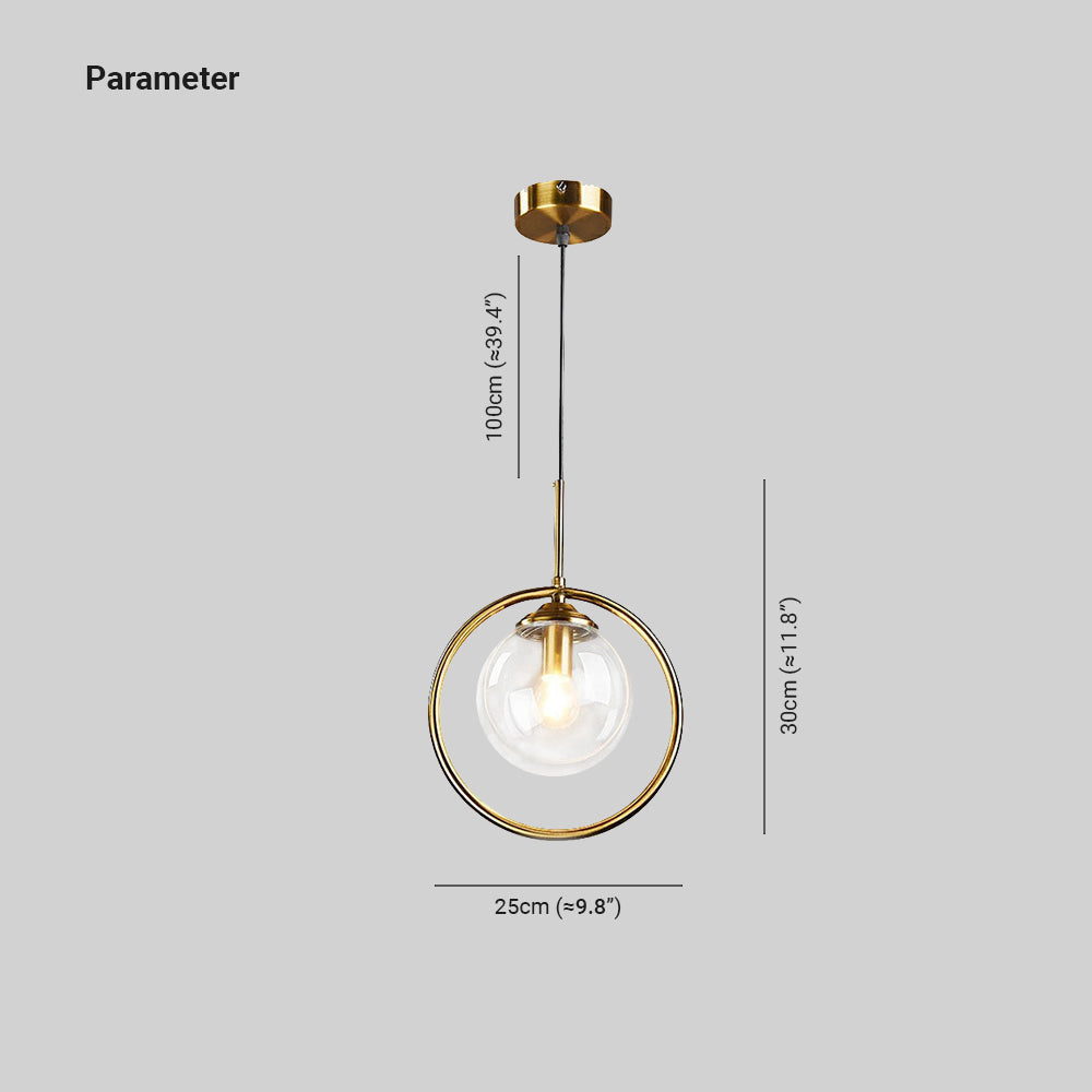 Hailie Moderne LED Ronde Hanglamp Metaal/Glas Transparent/Grijs/Cognac Slaap/Woon/Eetkamer