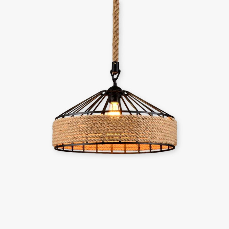Valerio Retro LED Hanglampen Bruin Metaal Touw Eetkamer Slaapkamer