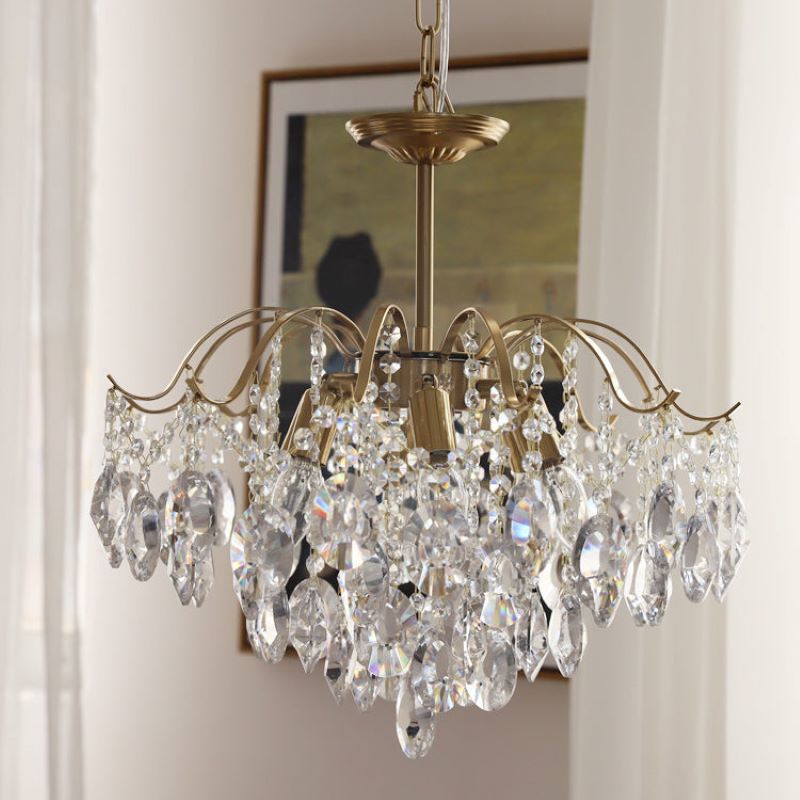 Marilyn Retro Kristal Kroonluchters Amber Glas Metaal Woonkamer