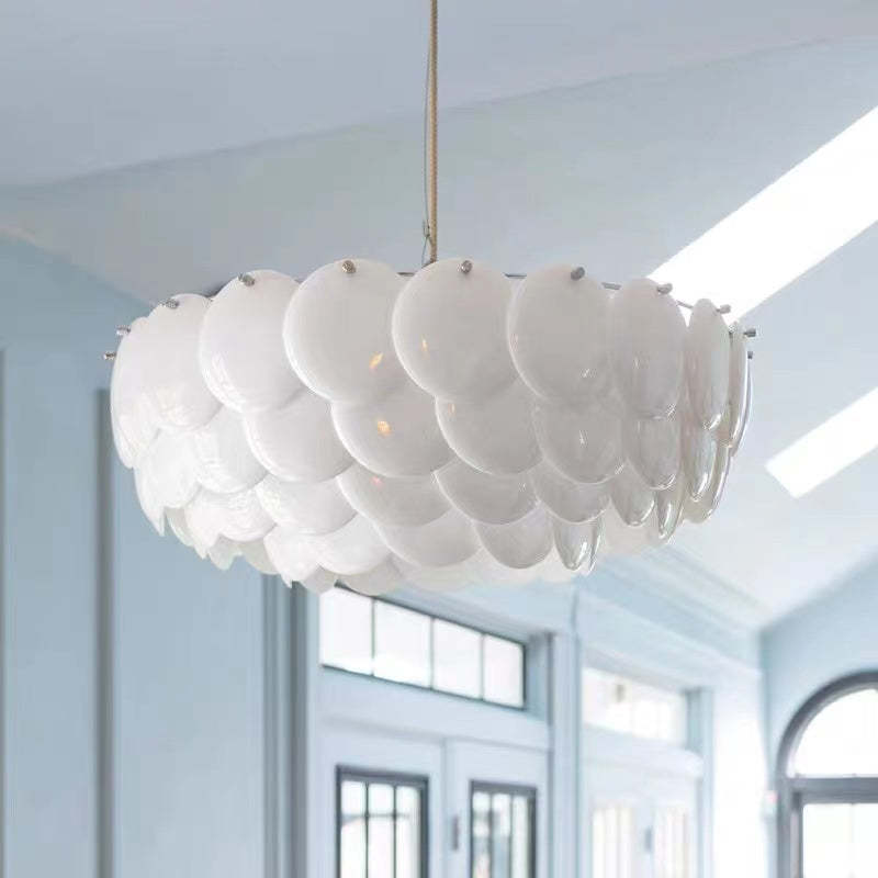 Lottie Moderne Art LED Kroonluchter Wit Metaal Keramisch Slaapkamer