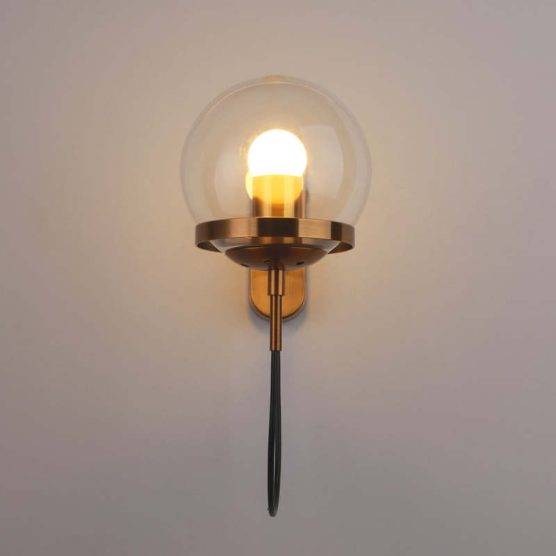 Valerio Retro Rustieke Glazen Design Wandlamp Zwart/Brons Woonk/Eetkamer