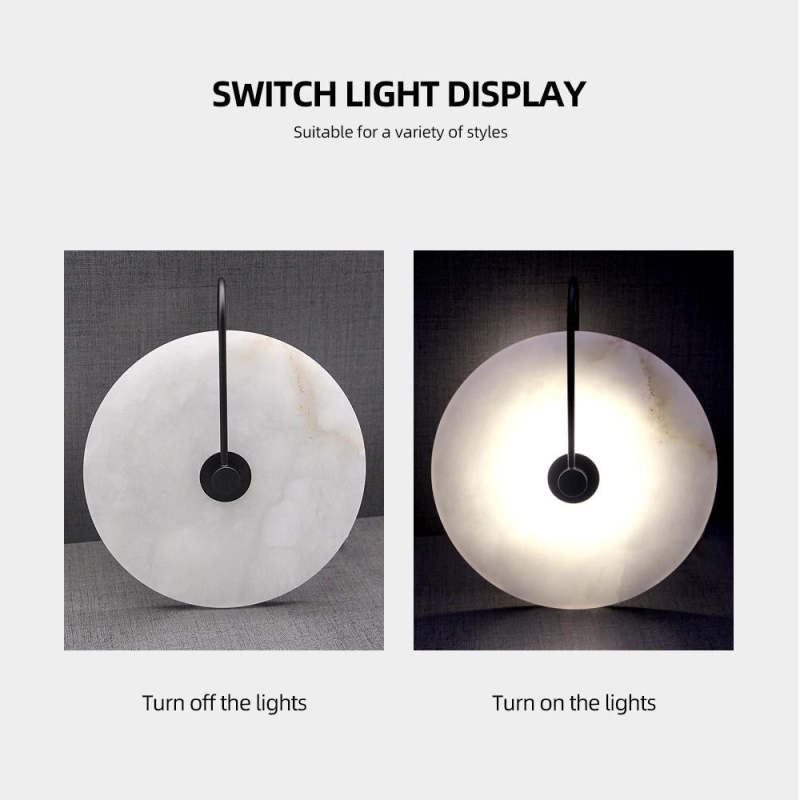 Jade Design Ronde LED Wandlamp Goud/Zwart Metaal/Kunstmatige Marmer Slaap/Woonkamer