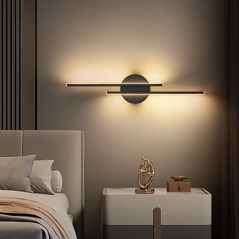 Marcus Moderne Lineaire/Ronde LED Wandlamp Zwart/Wit Metaal/Acryl Slaap/Woonkamer