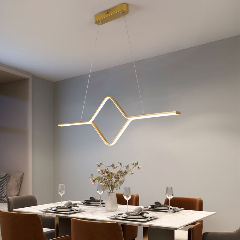 Orsini Moderne Lineair Vierkant LED Hanglamp Goud/Zwart Slaapkamer/Eetkamer