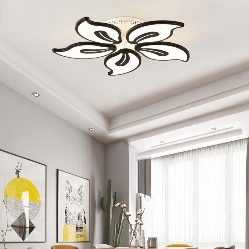 Hana Design Bloemvorm LED Plafondlamp Metaal/Acryl Wit/Zwart Woon/Slaapkamer