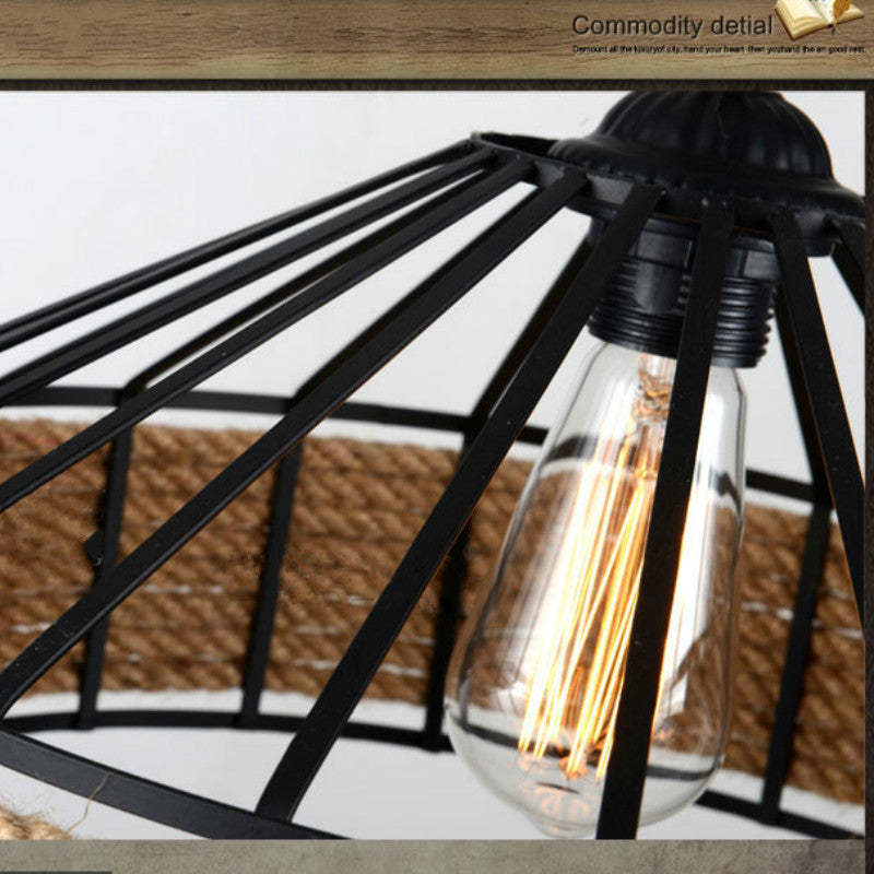 Valerio Retro LED Hanglampen Bruin Metaal Touw Eetkamer Slaapkamer