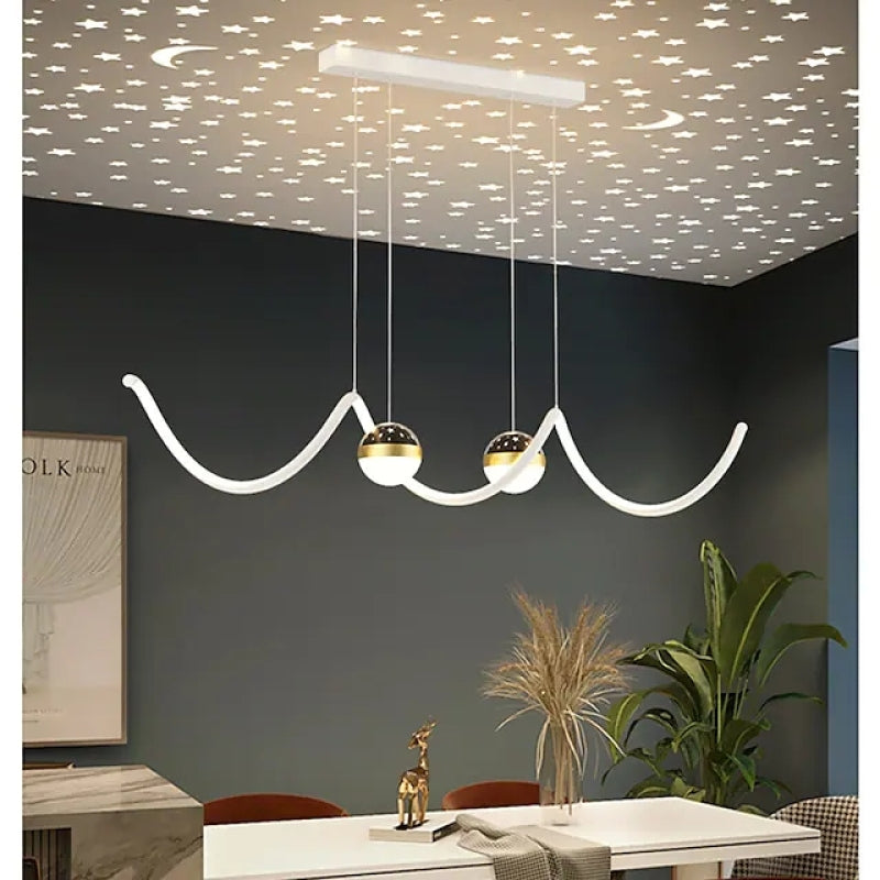 Madina Design Golvende Vorm LED Hanglampen Zwart/Wit/Goud Metaal/Acryl Kantoor
