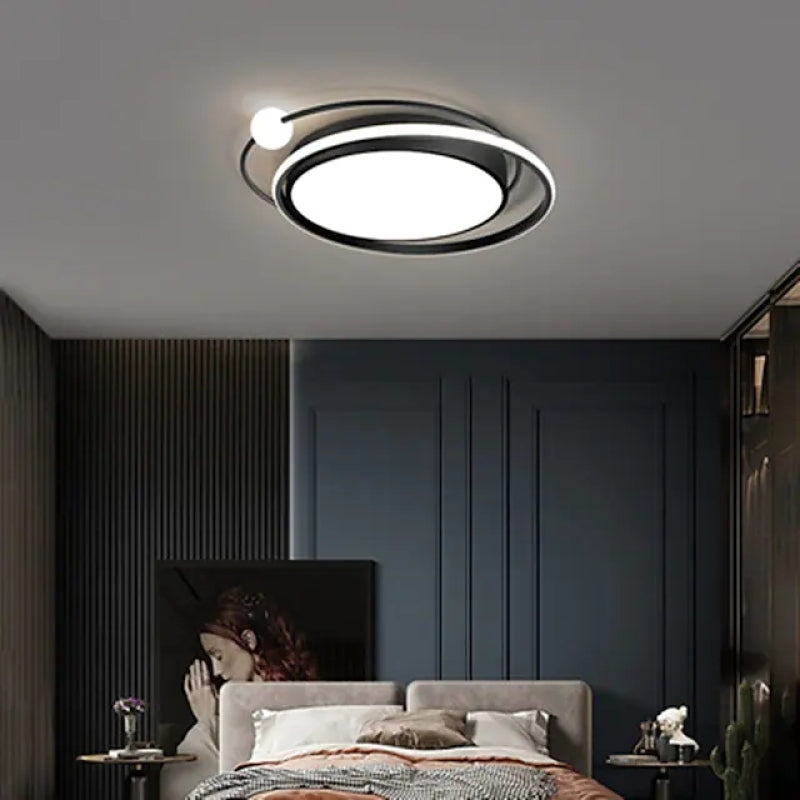 Lacey Moderne Ronde LED Plafondlamp Zwart/Goud Metaal/Silicagel Slaap/Woonkamer
