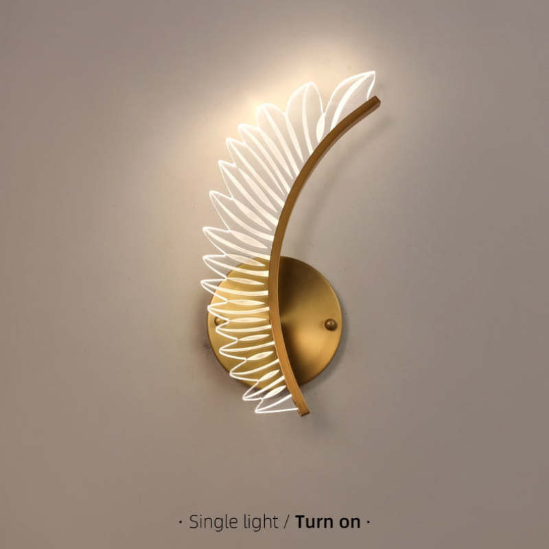 Kristy Moderne Wandlamp Metaal/Acryl Gouden Vleugels Design Sconce Voor Slaap/Woonkamer