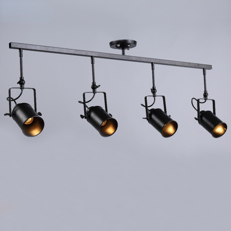 Valerio Vintage Verstelbare Semi-inbouwplafondlamp, Zwart Woonkamer