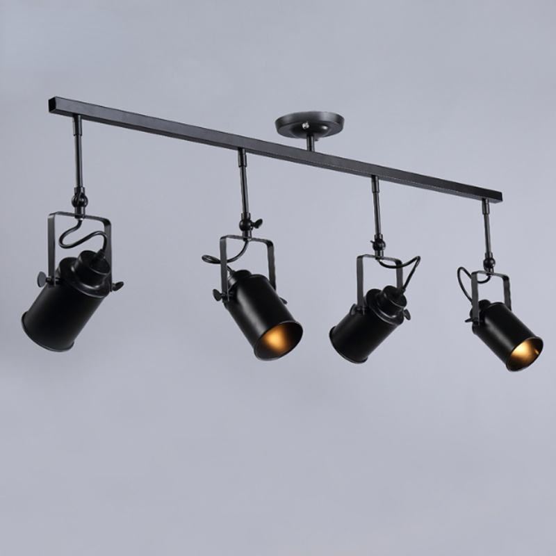Valerio Vintage Verstelbare Semi-inbouwplafondlamp, Zwart Woonkamer