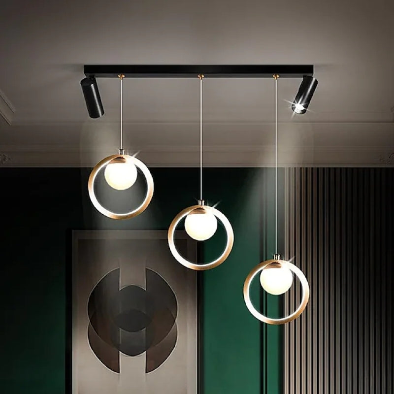 Madina Ronde Design LED Hanglampen Glas Metaal Silicagel Eetkamer