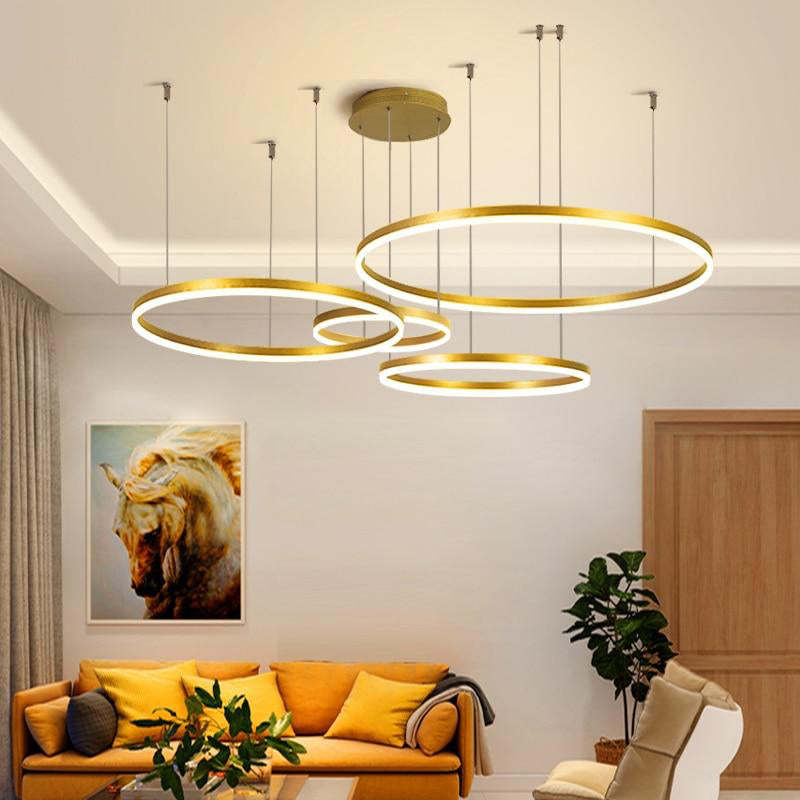 Alonza Moderne Grote  Hanglampen Wit Metaal Slaapkamer  Woonkamer Tir-Cirkel