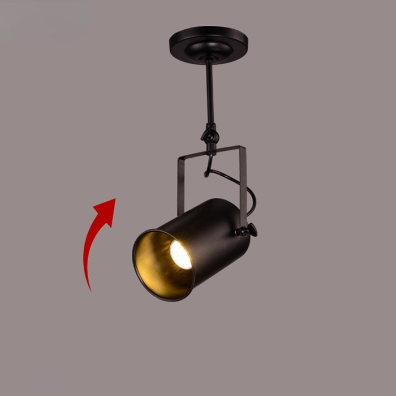 Valerio Vintage Verstelbare Semi-inbouwplafondlamp, Zwart Woonkamer