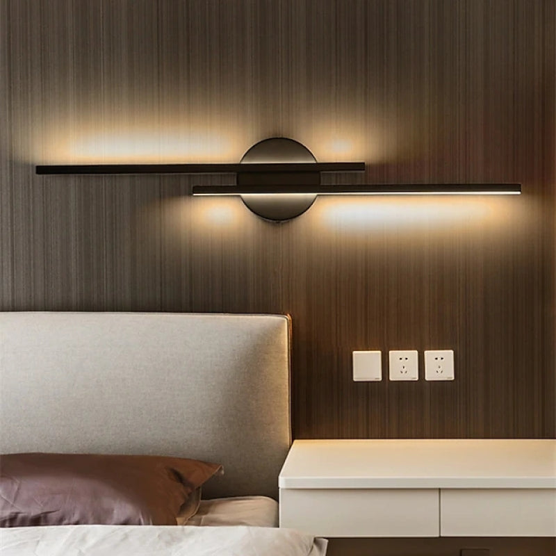 Marcus Moderne Lineaire/Ronde LED Wandlamp Zwart/Wit Metaal/Acryl Slaap/Woonkamer
