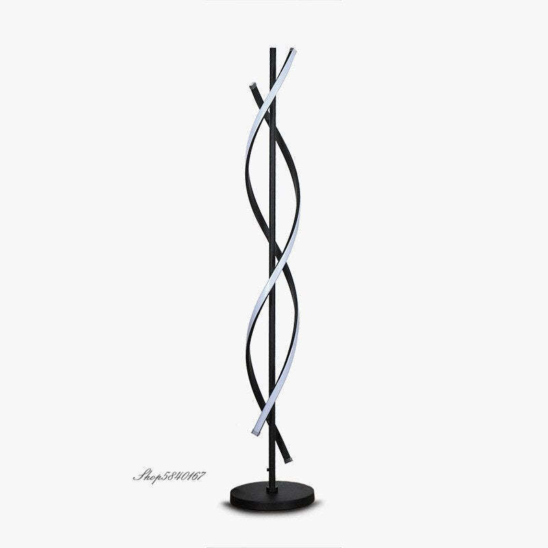 Louise Design Golflijn LED Vloerlamp Metaal/Silicium Zwart/Wit Woonkamer/Slaapkamer