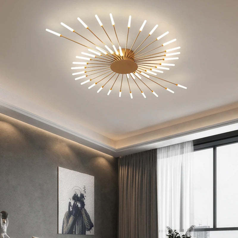 Lowry Grote LED Plafondlampen Wit Metaal Woonkamer Slaapkamer Hotel