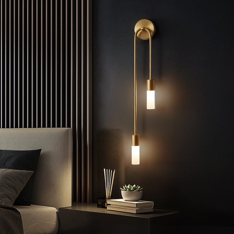 Meza Design Gebogen LED Wandlampen Goud Acryl Metaal Slaapkamer