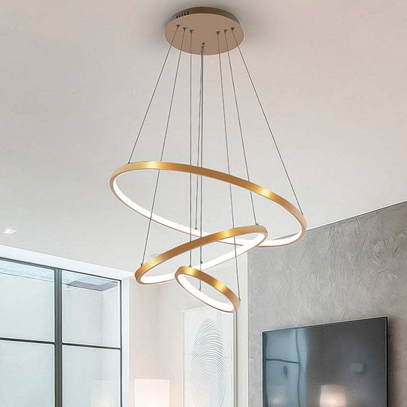 Alonza Design LED Hanglamp  Gouden Wit Zwart Metaal Glas Eetkamer