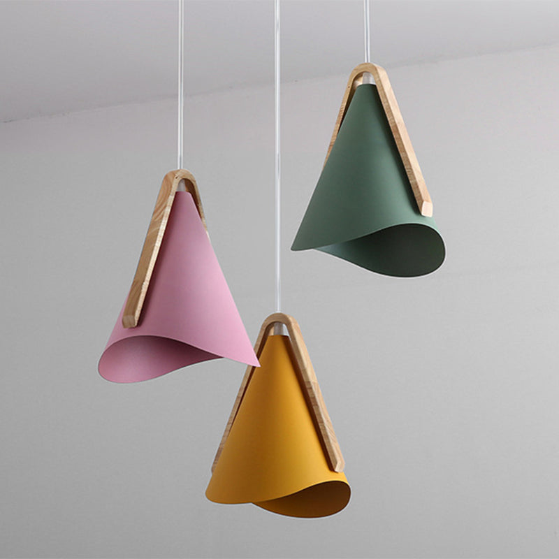 Morandi Moderne LED Hanglampen Roze/Groen/Geel Metaal/Hout Eetkamer