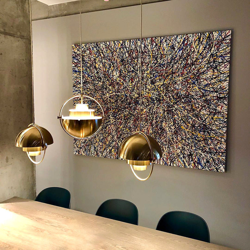 Cooley Ronde Retro LED Hanglampen Zwart Goud Acryl Metaal Eetkamer