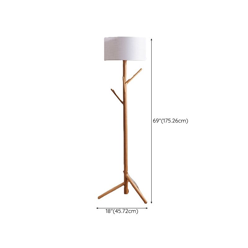 Muto Modern Design Vloerlamp Japanse Boom Beige Stof/Hout Woonkamer