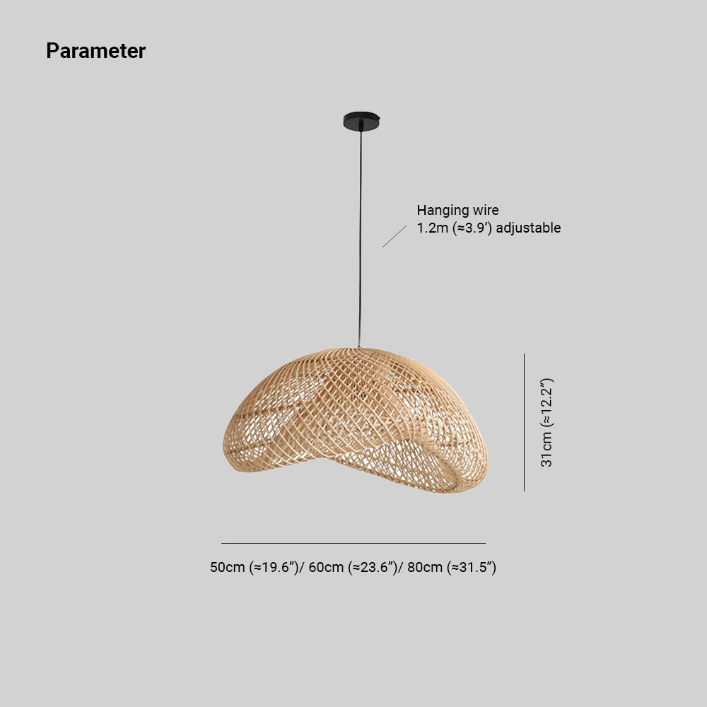 Muto Design LED Hanglamp Metaal/Rattan Hout Slaap/Woon/Eetkamer