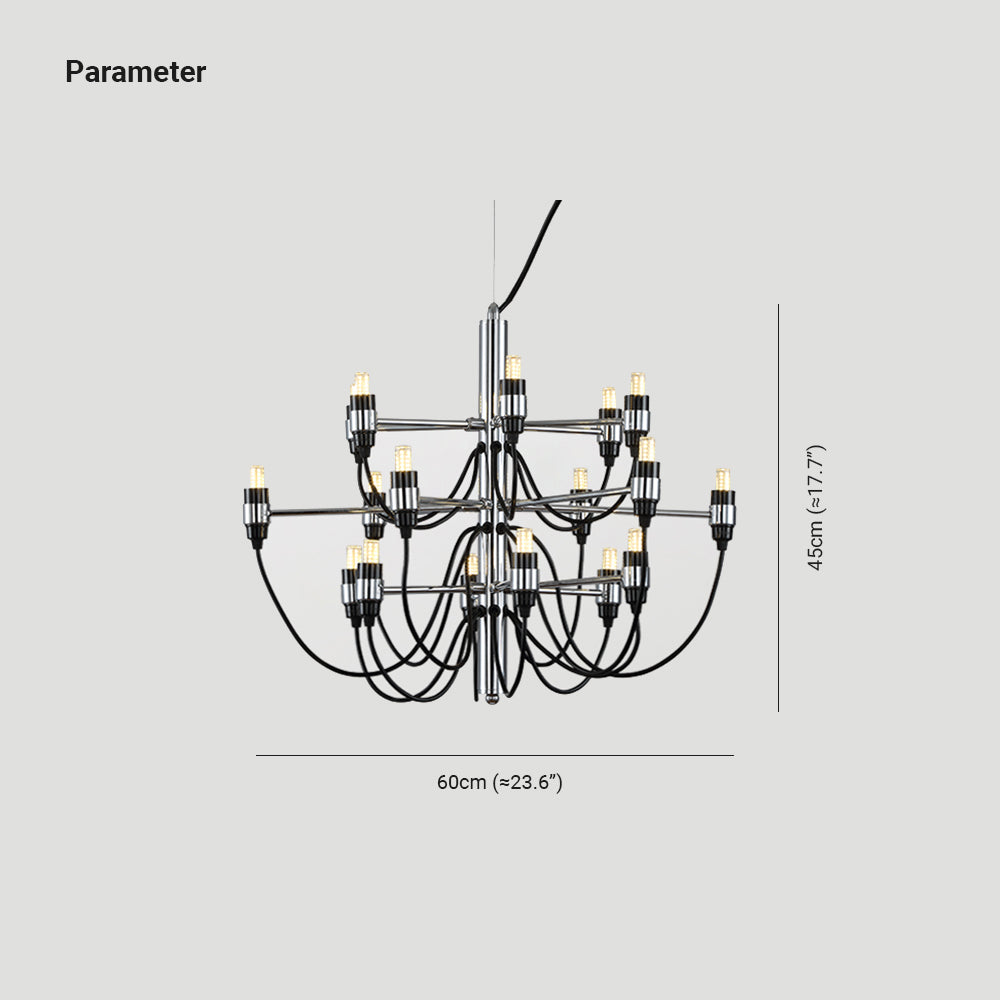 Marcello Retro Design Hanglamp Lineaire Metalen Zwart Eet/Woonkamer