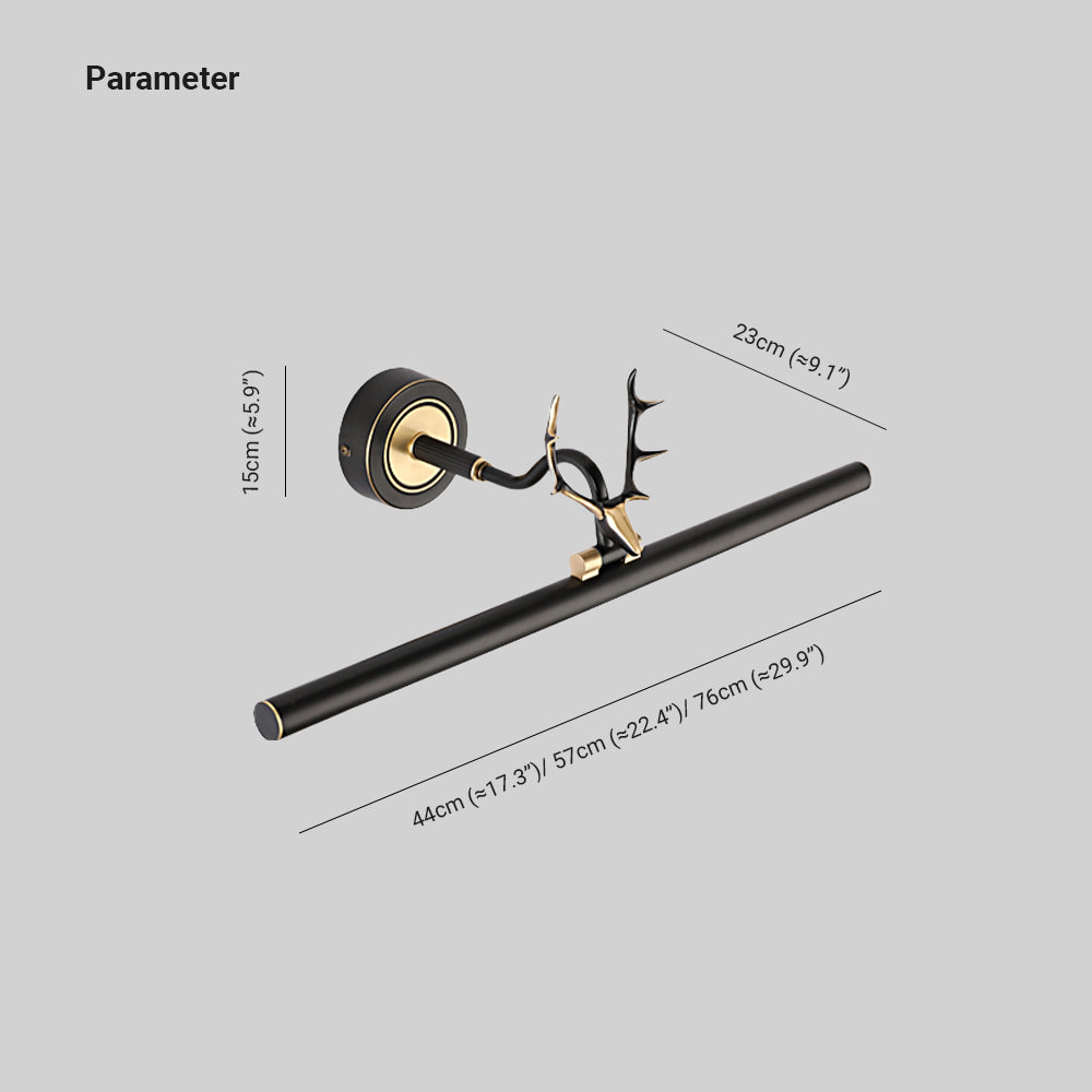 Leigh Bijzondere Retro LED Wandlamp Zwart Metaal Badkamer