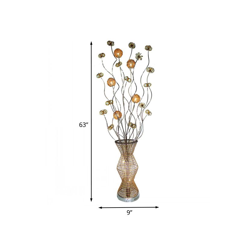 Carina Scandinavian Style Art-deco Handmatig Metaal Vase Goud Voerlamp, Hotel/Woonkamer