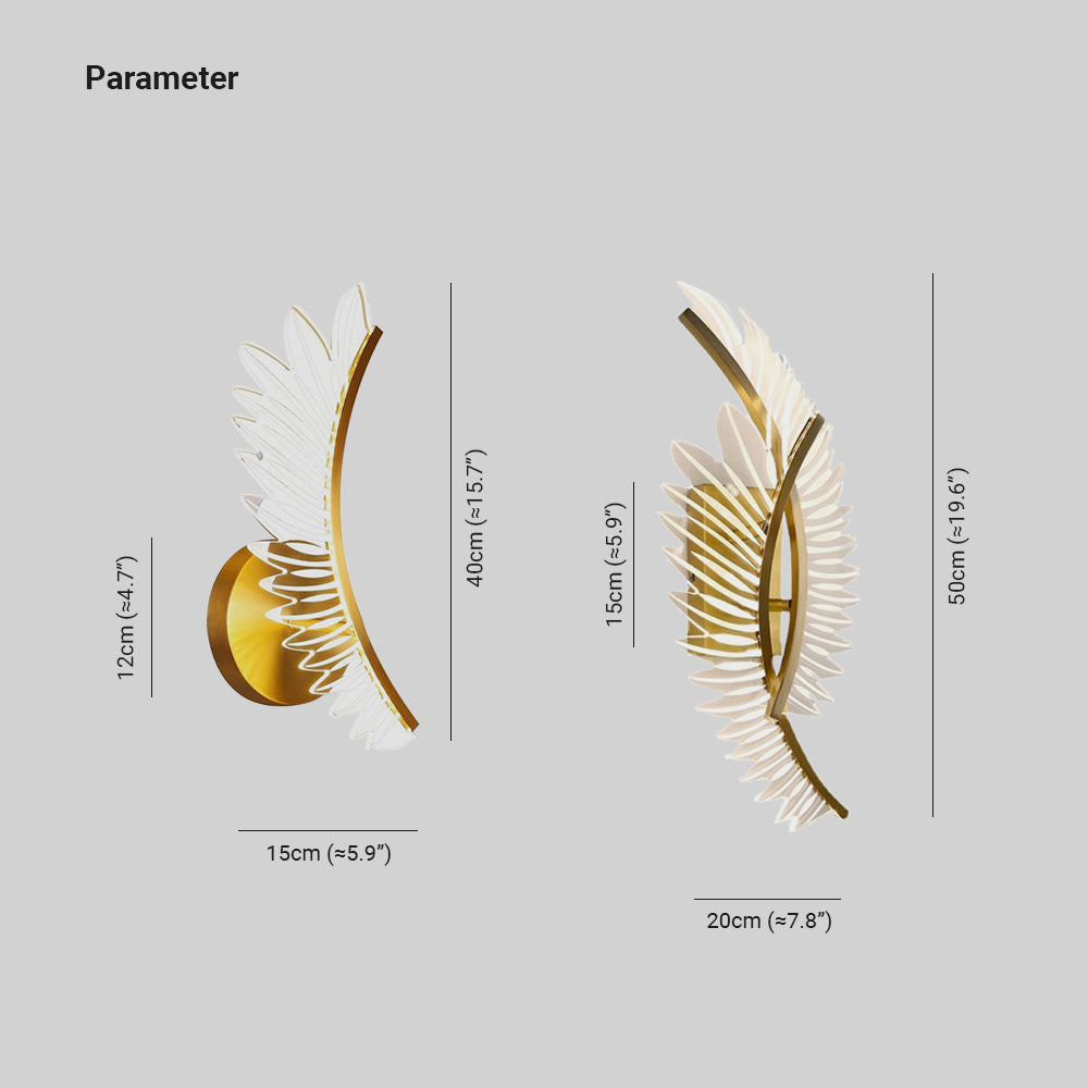 Kristy Moderne Wandlamp Metaal/Acryl Gouden Vleugels Design Sconce Voor Slaap/Woonkamer