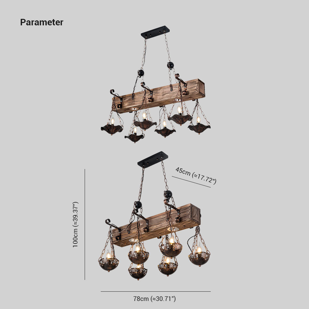 Brio Industrial Metal/Wood Pendant Light, Bronze