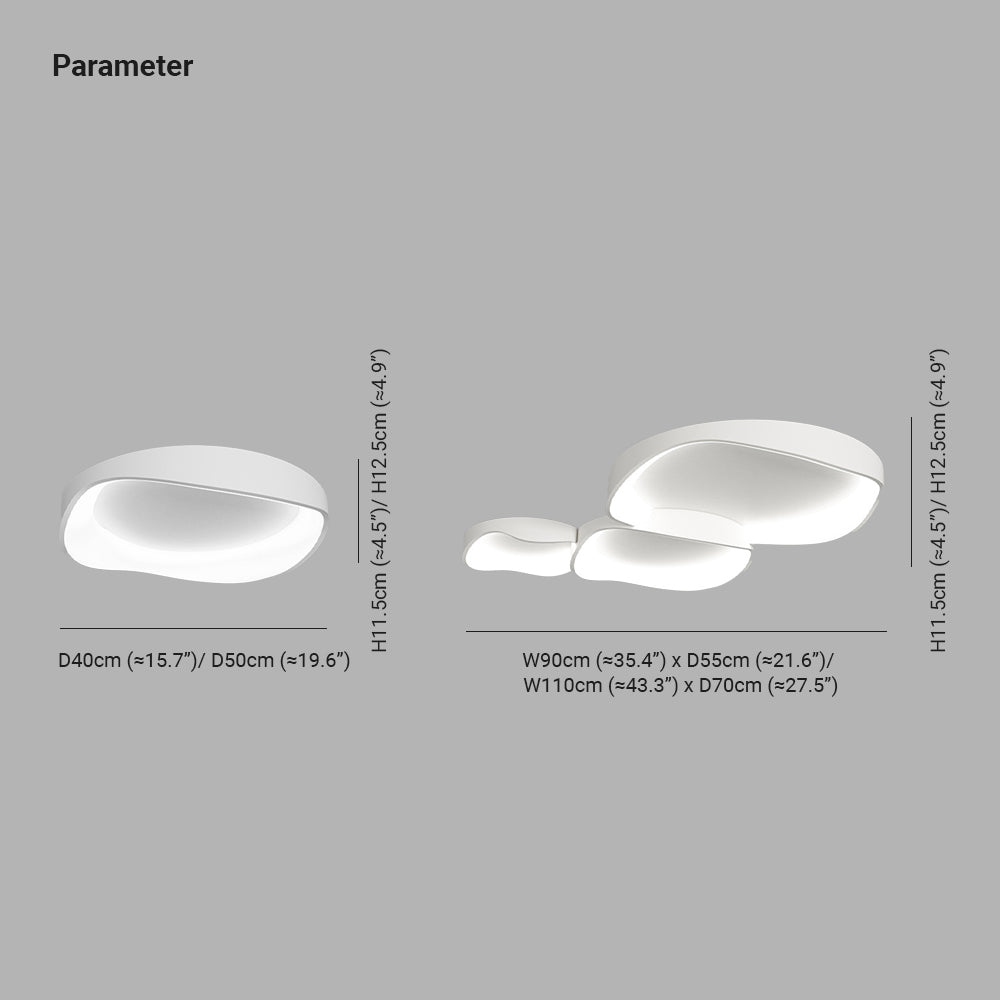 Alonza Modern Wave Flush Mount Ceiling Light, Living Room, White