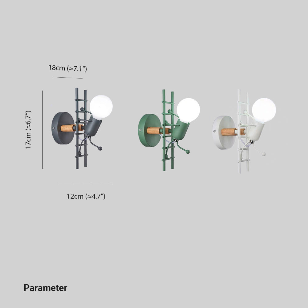 Luxo Industrieel Design LED Wandlamp Metalen/Houten Grijs/Wit/Groen Trap/Gangpad