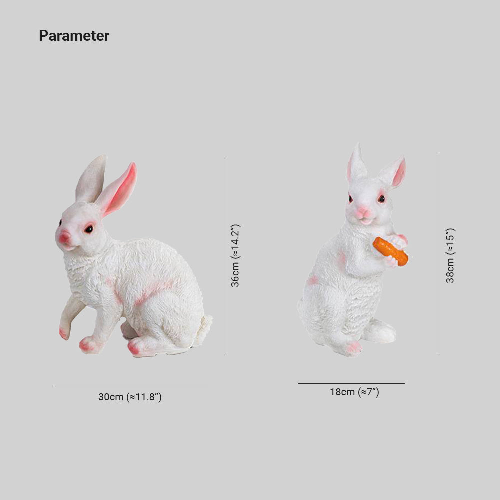 Elio Cute Rabbit Resin Outdoor Floor Lamp, White&Pink