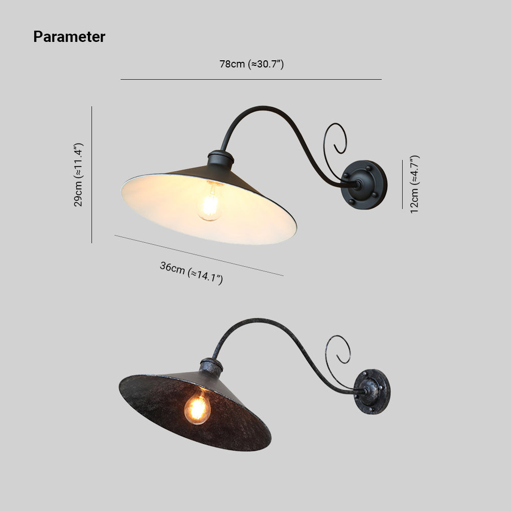 Valerio Vintage Metalen Buiten Design Wandlamp Zwart/Antiek Zilver