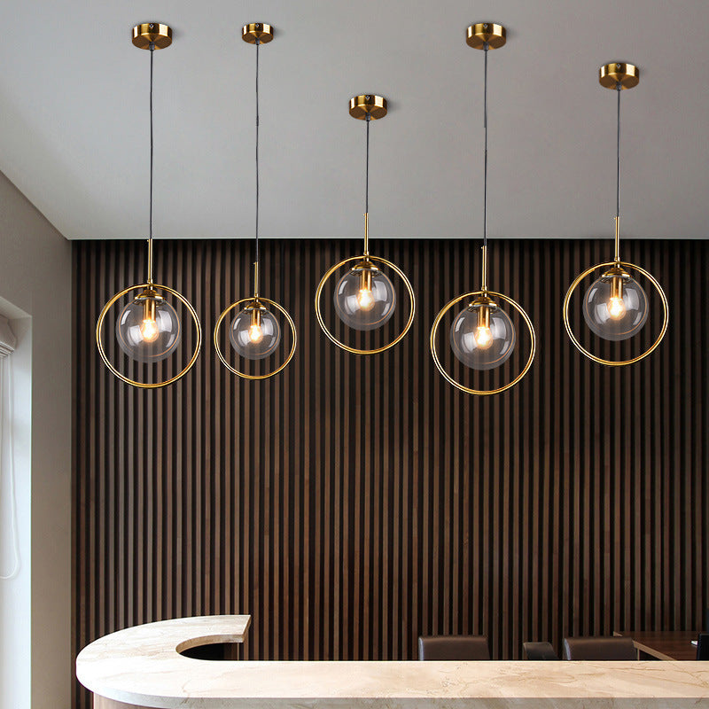 Hailie Moderne LED Ronde Hanglamp Metaal/Glas Transparent/Grijs/Cognac Slaap/Woon/Eetkamer