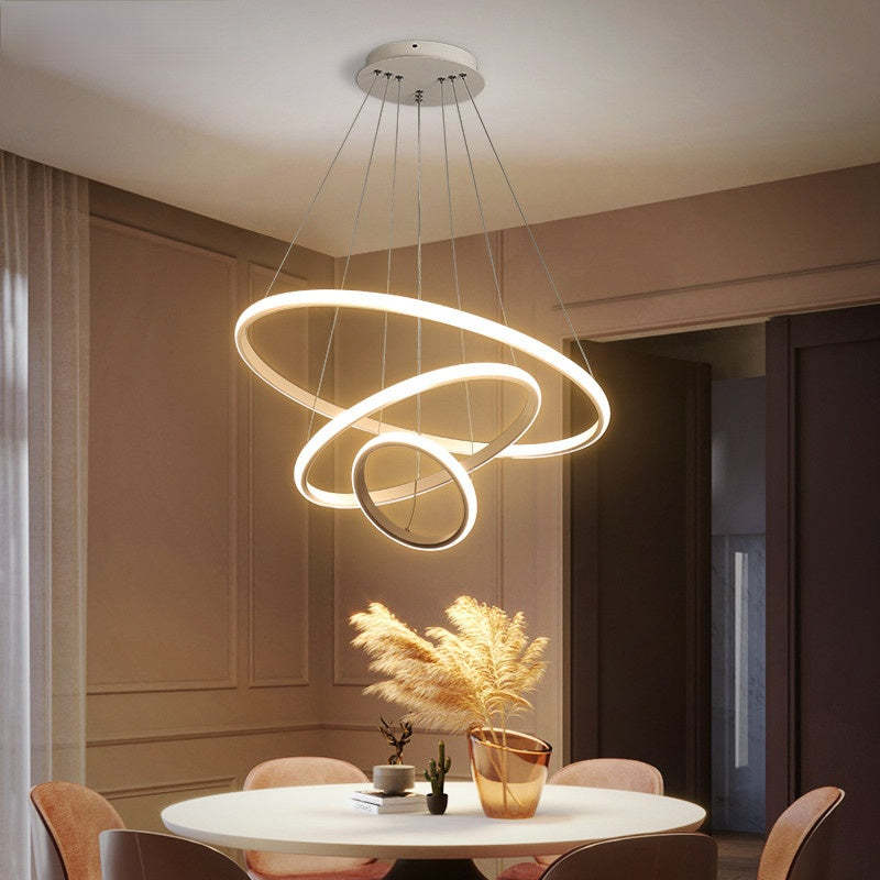 Alonza Moderne LED Hanglampen Wit Buitenste Verlicht 2/3/4 Ringen