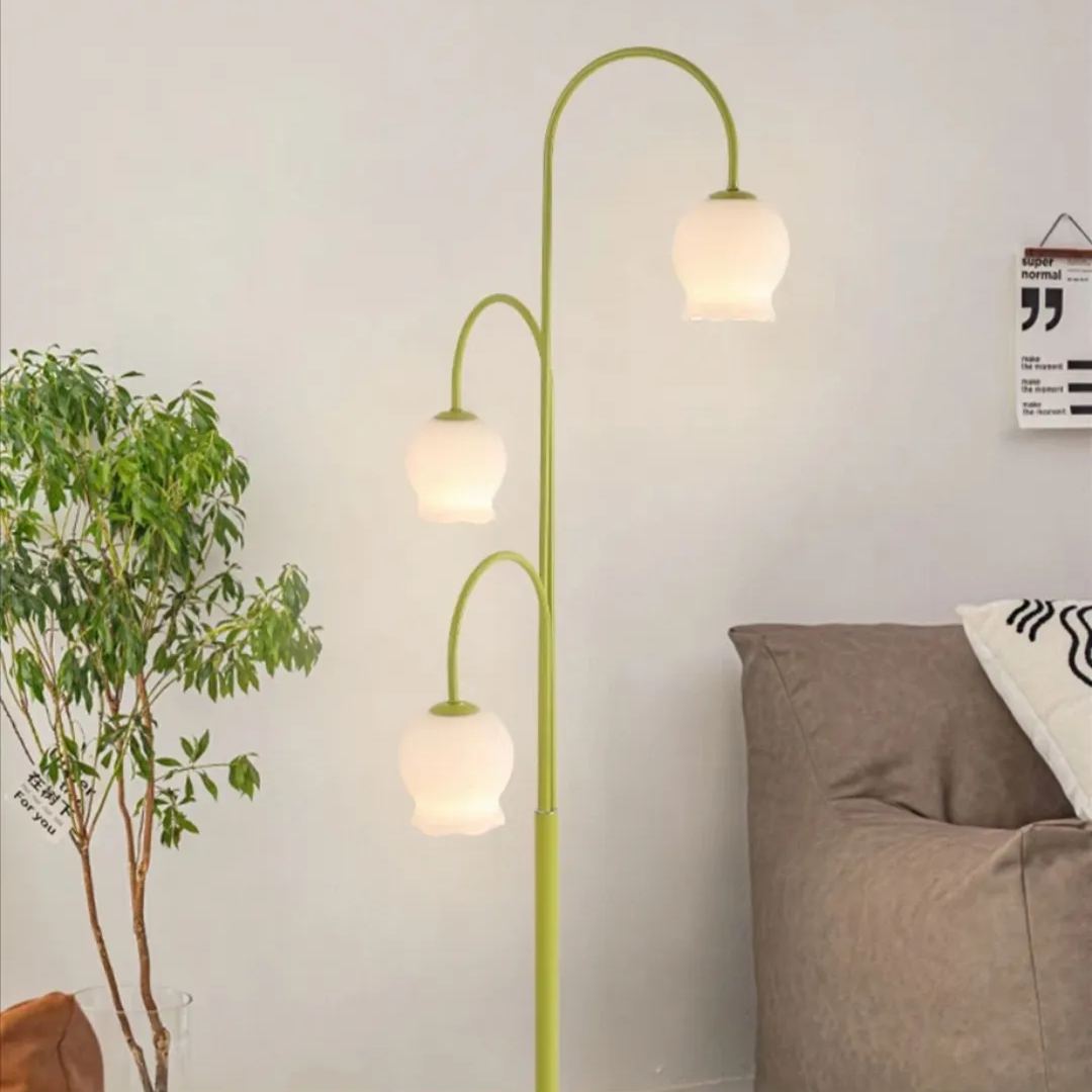 Lily Design Lelietjevandalen LED Vloerlamp Metaal/Glas Wit/Groen Slaap/Woon/Kinderkamer