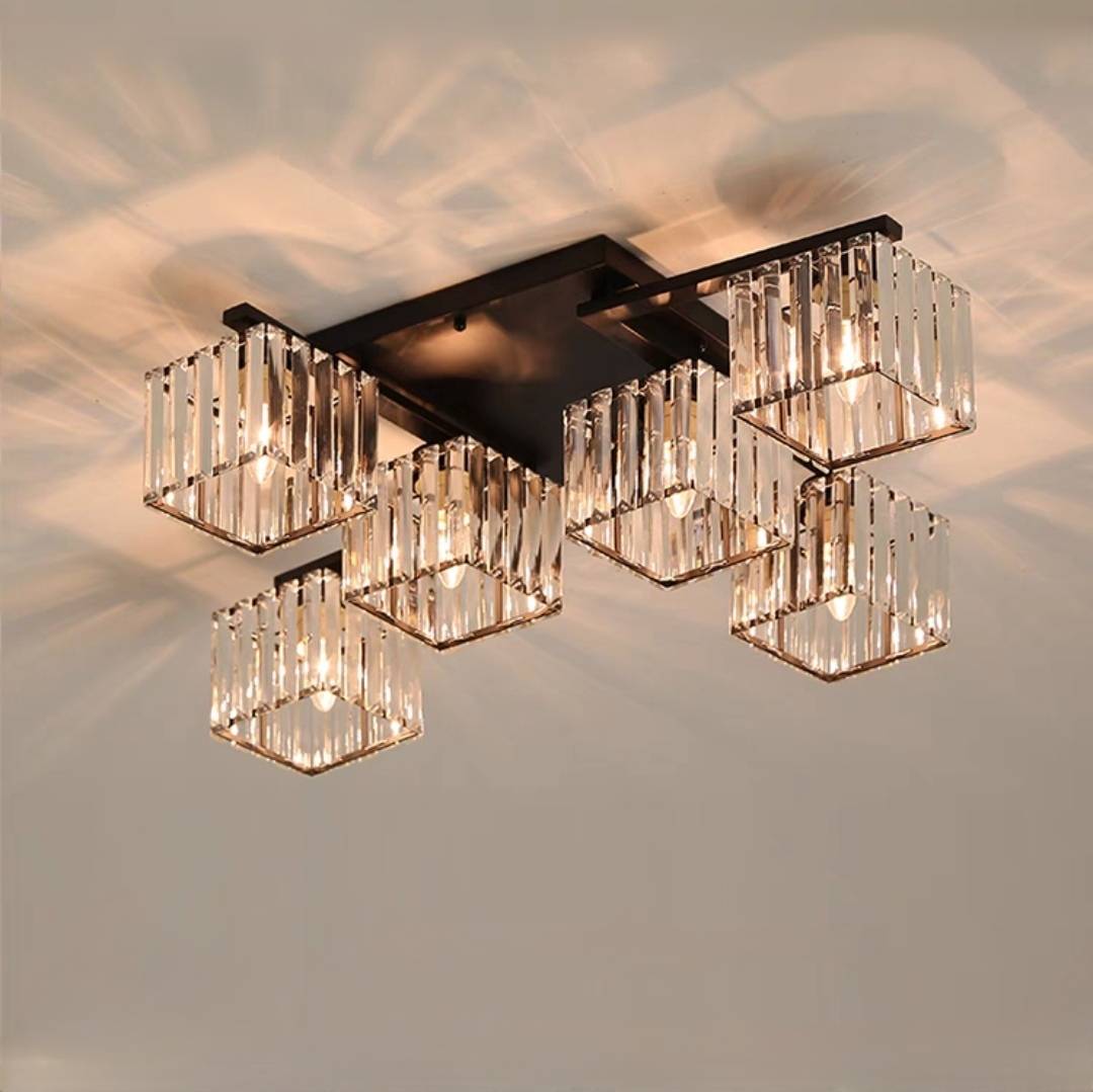 Kristy Moderne LED Plafondlamp Zwart Goud Glas Metaal Slaapkamer Woonkamer