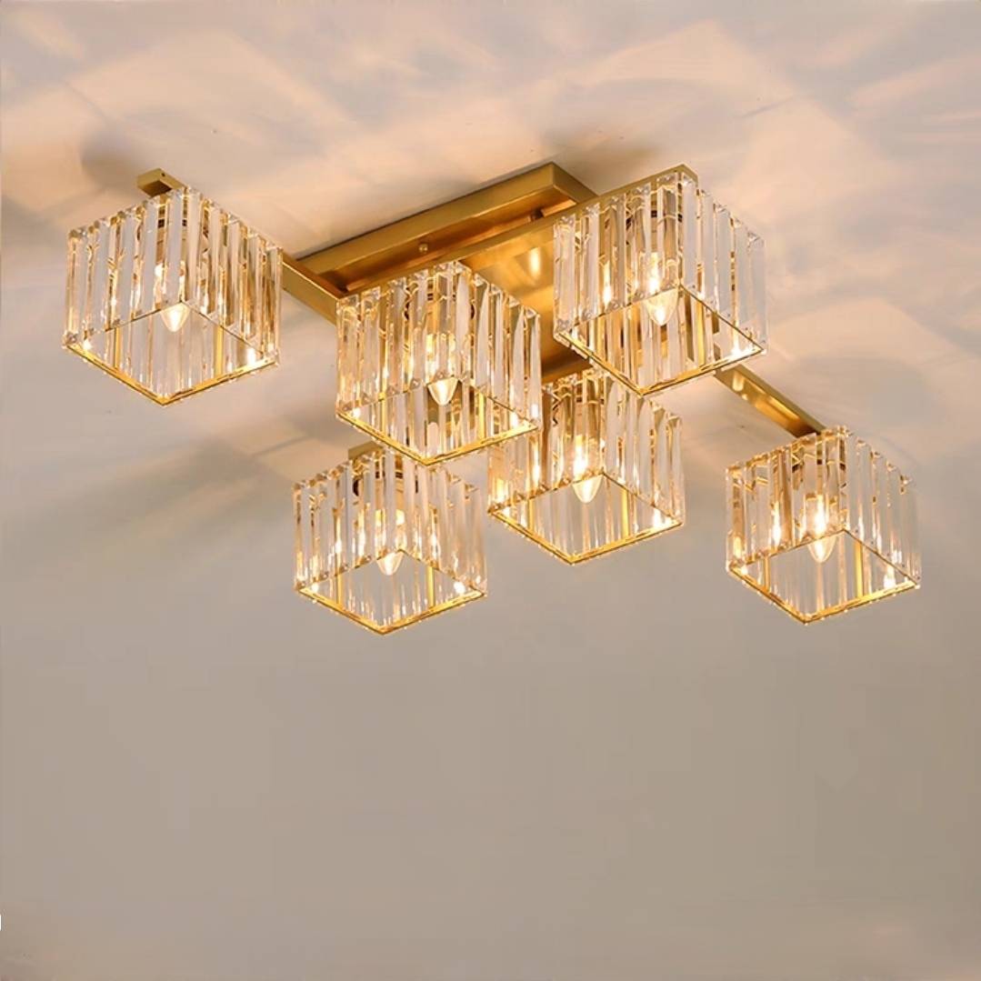 Kristy Moderne LED Plafondlamp Zwart Goud Glas Metaal Slaapkamer Woonkamer
