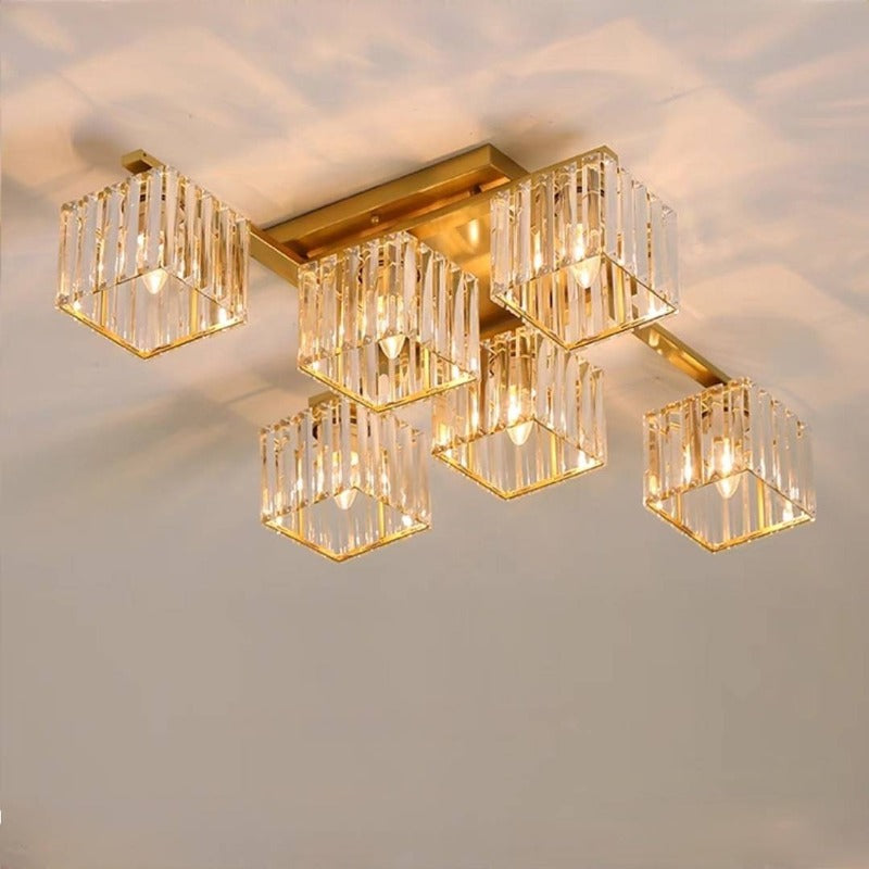 Kristy Moderne LED Plafondlamp Zwart Goud Glas Metaal Slaapkamer Woonkamer