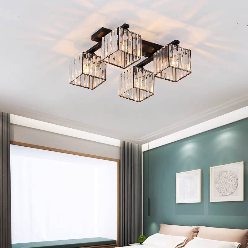 Kristy Moderne LED Plafondlamp Zwart Goud Glas Metaal Slaapkamer Woonkamer